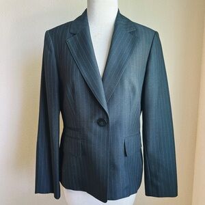 Evan Picone Charcoal Pinstripe Single-Button Blazer